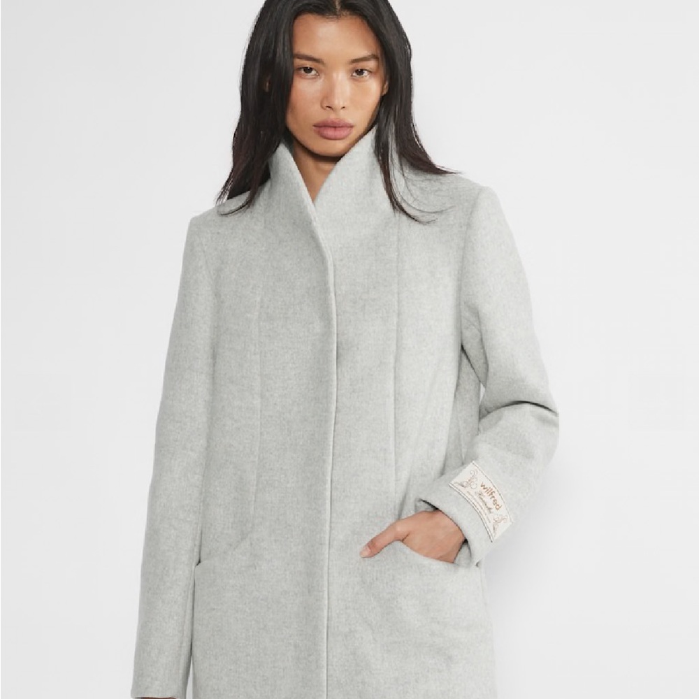 Wilfred Gray Pea Coat with Minimalist Design
